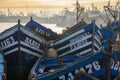 Morocco. Essaouira. Typical blue fishing boats