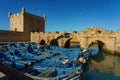 Morocco. Essaouira. Typical blue fishing boats