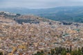 Morocco, Fes - aerial view of the city and medina of Fez, including details. Royalty Free Stock Photo