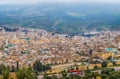 Morocco, Fes - aerial view of the city and medina of Fez, including details. Royalty Free Stock Photo