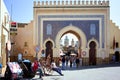 Morocco Fez. Bab Bou Jeloud, the blue gate to Medina