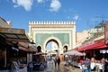 Morocco Fez. Bab Bou Jeloud, the blue gate to Medina