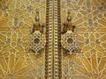 Morocco, Fez, Historical Islamic brass paneled door