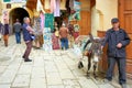 Morocco Fez. A man with his donkey in the medina Royalty Free Stock Photo