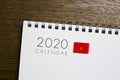 Morocco Flag on 2020 Calendar