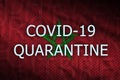 Morocco flag and Covid-19 quarantine inscription. Coronavirus or 2019-nCov virus