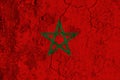 Morocco flag on cracked earth. Royalty Free Stock Photo