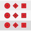 Morocco flag icons set, vector flag of Morocco