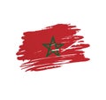 Brush stroke texture flag of Morocco