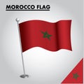 MOROCCO flag National flag of MOROCCO on a pole