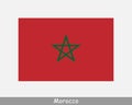 National Flag of Morocco. Moroccan Country Flag. Kingdom of Morocco Detailed Banner. EPS Vector Illustration Cut File