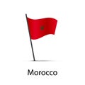 Morocco flag on pole, infographic element on white