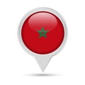 Morocco Flag Round Pin Vector Icon Royalty Free Stock Photo
