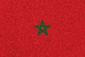 Morocco flag on styrofoam texture