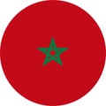 Morocco Flag Vector Round Flat Icon Royalty Free Stock Photo
