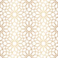 Morocco gold seamless pattern. Repeating golden marocco grid. Arabic background. Repeated simple moroccan mosaic motive. Islamic Royalty Free Stock Photo