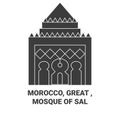 Morocco, Great , Mosque Of Sal travel landmark vector illustration