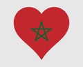 Morocco Heart Flag. Moroccan Love Shape Country Nation National Flag. Kingdom of Morocco Banner Icon Sign Symbol. EPS Vector