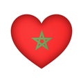 Morocco Heart flag vector design illustration