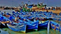 Morocco holiday travel panoramic views and city views,the blue boats