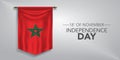 Morocco independence day greeting card, banner, vector illustration