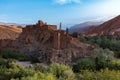 Morocco, Kasbah in the Dades Valley also known as Valley of the Roses. Dades River Royalty Free Stock Photo