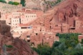 Morocco, Kasbah in the Dades Valley also known as Valley of the Roses. Dades River Royalty Free Stock Photo