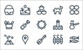 morocco line icons. linear set. quality vector line set such as sardines, guembri, mountain, kefta, morocco, herbal, hassan mosque
