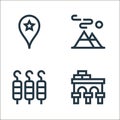 morocco line icons. linear set. quality vector line set such as volubilis, kefta, mountain