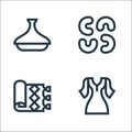 morocco line icons. linear set. quality vector line set such as dress, carpet, cashew