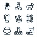 morocco line icons. linear set. quality vector line set such as herbal tea, hassan mosque, handbag, qarqaba, argan, tunic, camel,