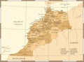 Morocco Map - Vintage Detailed Vector Illustration