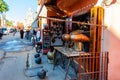 Morocco. Marrakesh. December 8, 2018. Beautiful streets with souvenir shops in Marrakesh, Morocco Travels Shopping