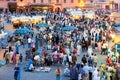 Morocco Marrakesh. Djema el Fna square at sunset