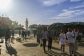 Morocco. Marrakesh. People walking at Place Jemaa el fna