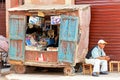 Morocco Marrakesh. Street news kiosk