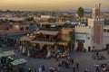 Morocco. Marrakesh. Zeitoun CafÃÂ© at place Jemaa el fna at sunset