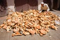 Morocco Meknes. Collecting loaf of bread