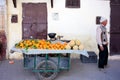 Morocco Meknes. Oranges cart in the Medina