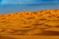 Morocco. Merzouga. Sand dunes of Sahara desert .In the early morning