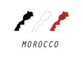 Morocco outline map national borders