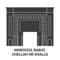 Morocco, Rabat, Chellah Or Shalla travel landmark vector illustration