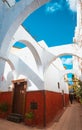 Morocco, Rabat, blue streets of old town Medina Royalty Free Stock Photo