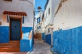 Morocco, Rabat, blue streets of old town Medina Royalty Free Stock Photo