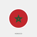 Morocco round flag icon with shadow Royalty Free Stock Photo