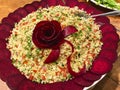 Beautiful display of dish with beets in Morocco