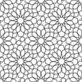 Morocco seamless pattern. Repeating black marocco grid isolated on white background. Repeated simple moroccan mosaic motive Royalty Free Stock Photo