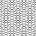 Morocco seamless pattern. Repeating black marocco grid isolated on white background. Repeated simple moroccan mosaic motive Royalty Free Stock Photo