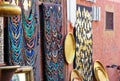 Morocco souvenirs in medina. Marrakech. Morocco Royalty Free Stock Photo
