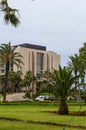 20.06.2021: Morocco, Tangier: MÃÂ¶venpick Hotel & Casino Malabata, mini palm, park in hotel view